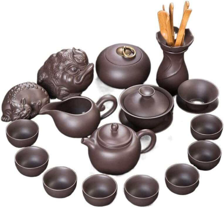 Зиша чај постави домаќинства кунг фу чај постави керамика за чај 紫砂 茶 套装 家用 功夫 茶 具 陶瓷 陶瓷