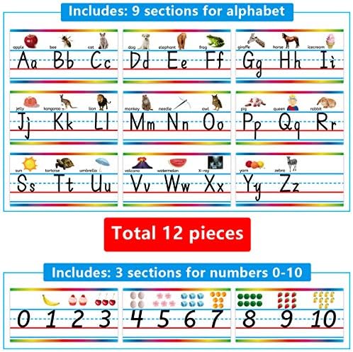 Азбука и броеви со фото -огласни табли постави wallидна линија во училницата