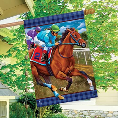 Коњски трки секојдневно знаме на куќата џокеи патека 28 x 40 лента за Briarwood