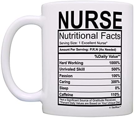 Медицински сестри подароци медицинска сестра хранлива факти етикета медицинска сестра подарок подарок кафе чаша чаша чаша бела