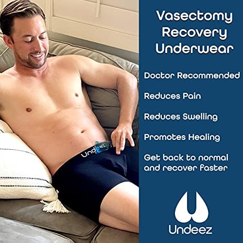 Долна облека за вазектомија на Undeez - Доаѓа со 2 -обични вклопувања во мраз пакувања и кратки боксери за боксер за поддршка на тестисите