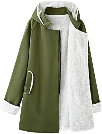 Cokuera omeенски моден есен зимски палто ветропороф топло шерпа наредена каузална каузална јакна со тешка качулка парка палто со џебови