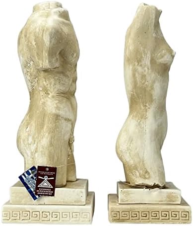 Поставете голи женски и машко тело торзо грчка статуа скулптура еротска уметност фрлена камен
