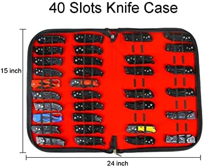 Случај за прикажување на ножеви, куќиште за нож, кутија за складирање на ножеви за 40+ џебни ножеви, организатор на држачи за ножеви за преклопување, торбичка за носа?