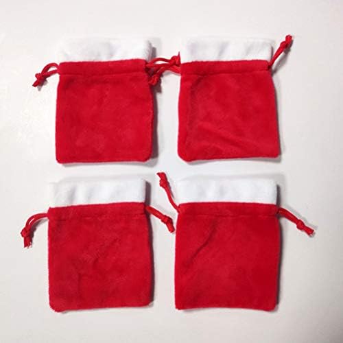 Абаодам 6 парчиња Кратка Кадифна Божиќна Торба Дедо Мраз Торба Божиќно Порибување Божиќна Торба За Подароци Торба За Бонбони Торба За Новогодишна