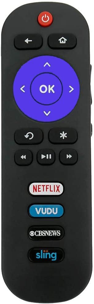 Замена на далечински управувач за TCL Roku TV Remote Сите TCL Roku Smart LED телевизори со кратенки CBS/SLING/Netflix/