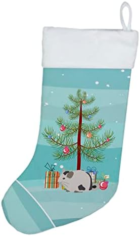 Богатства на Каролина CK4435CS Мозаик Чинчила Среќен Божиќ Божиќно порибување, камин што виси чорапи Божиќна сезона забава Декорации за семејни