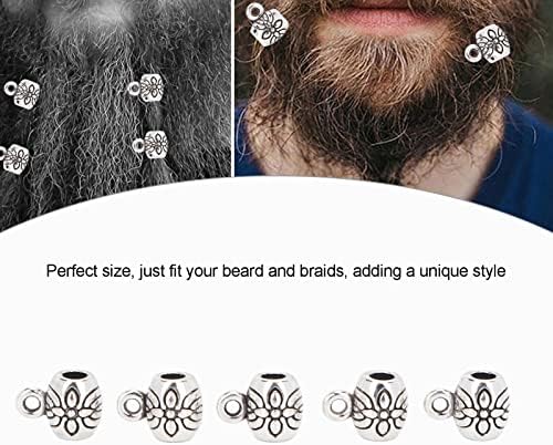 Мониста од брада, монистра од брада од 50 парчиња совршена големина Исклучителна шема Dreadlocks Beads за додатоци за накит за DIY накит,