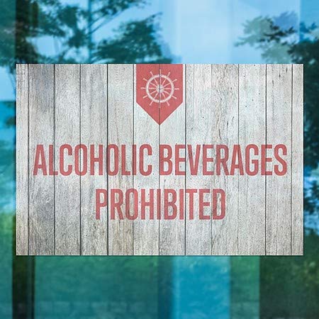 CGSignLab | Забранети Алкохолни Пијалоци-Наутичко Дрво Прицврстување На Прозорецот | 18x12