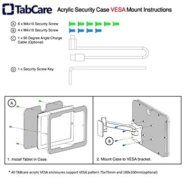 Табла за безбедност против кражба Акрилик VESA Case компатибилен за таблата Lenovo Tab M10 Plus 3rd gen 10.6 таблета со комплет за