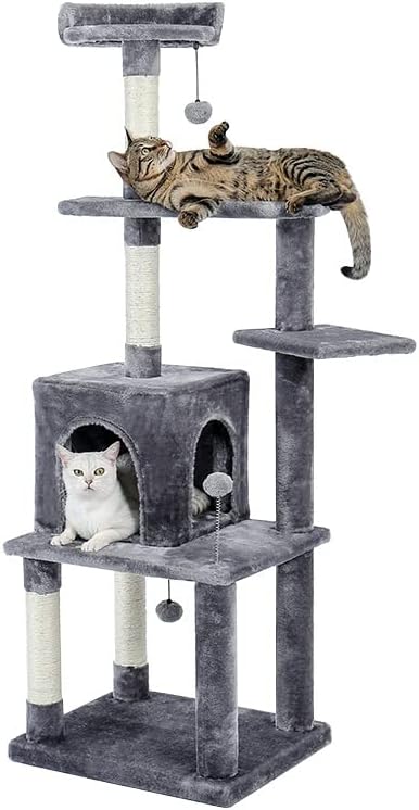 ЛЕПСЈГЦ Голема Рамка За Качување Мачки Повеќеслоен Столб За Гребење Со Отпорно Игралиште За Мачки Сисал Мачка