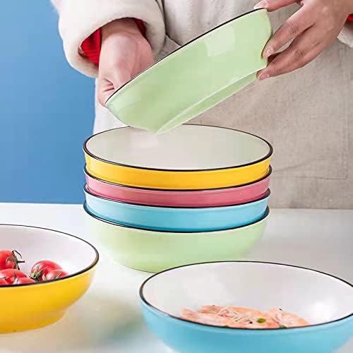 Jdztc садови за тестенини од 5 плочи од салата од 30oz и чинија што служат голема италијанска вечера со длабоки чинии керамика за керамика кујна микробранови