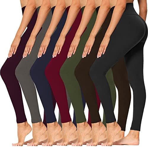 Сиринкс 7 пакуваат хеланки со високи половини за жени - меки меки стомачни панталони за јога за вежбање