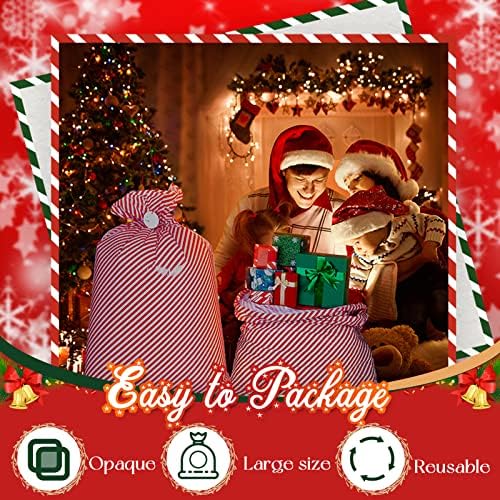 6 Парчиња Екстра Голема Божиќна Торба за Подароци 56 х 36 Инчни Преголеми Празнични Пластични Кеси За Подароци Џамбо Торба За Подароци