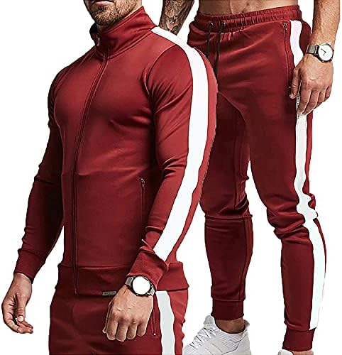 Обични активни активности за мажи во Тезо, целосна спортска џогирање костуми поставува атлетски работи 2 парчиња потта со поштенски џебови