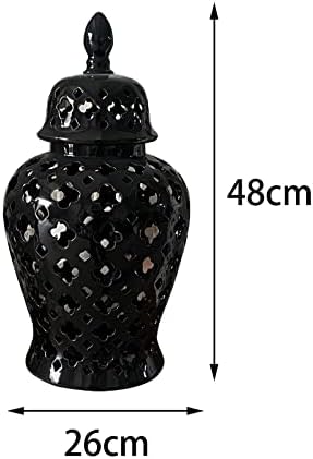 Ingerумбир тегла керамички цвет вазна врежана решетка прободена од 19 инчи храмови тегла за складирање вазна за домашна countertop свадба