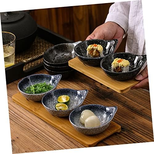 Upkoch 1 Поставете плочи за апетиза за чизми за керамички чинија со керамички јапонски сос од соја, за усни, јапонски садови со сос чаши за готвење