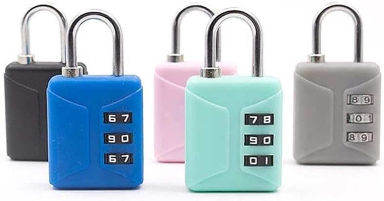 Liruxun 6 PCS Mini Conbiltion Padlock 3 цифра комбинација за заклучување за фиоки за фиоки за заклучување на ранецот за багаж