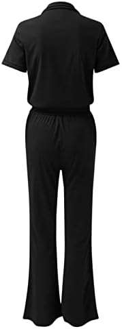 Jesaisque 2 парчиња облека за жени кратки ракави панталони за палење поставени 2 парчиња женски панталони палацо панталони за жени