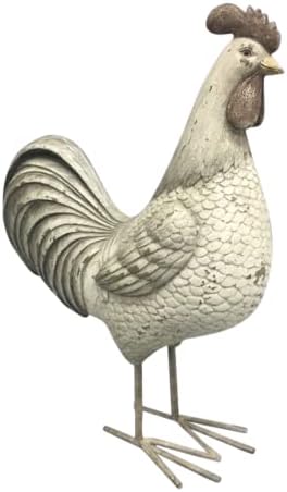 Колекција на удобна час фарма куќи 10 село стои пилешки петел петел фигурин фарма статуа, сива беж, декор на полирезин
