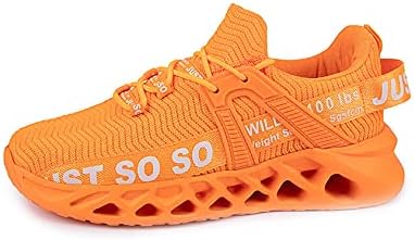 Bestgift двојки патики што дишат летачки ткаени обични чевли сечилото за трчање портокалови EU48/US13