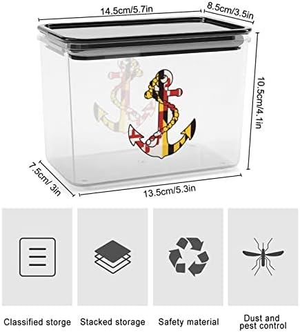 Знаме На Мериленд Сидро Контејнер За Складирање Храна Пластични Јасни Кутии За Складирање Со Капак За Заптивка