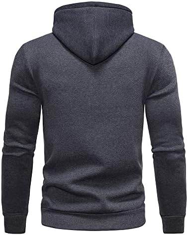 Prubensic машки дуксери пуловер худи со долга ракав, обична маичка со џебни дуксери за сали