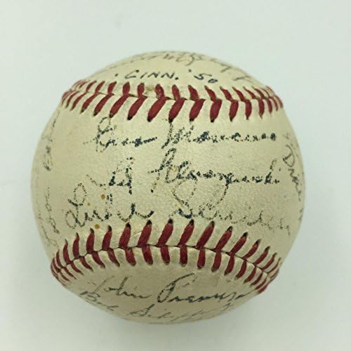 Убав тим од 1950 година Синсинати Редс потпиша Бејзбол на Националната лига 27 SIGS JSA COA - Автограмски бејзбол