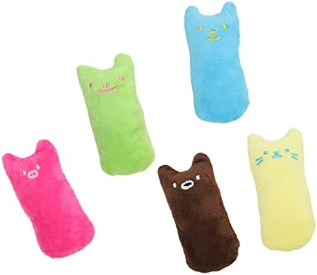 Owslike 5 парчиња играчки за мачки за внатрешни мачки интерактивни мачки плишани играчки за играчки со мали прсти мачки играчки