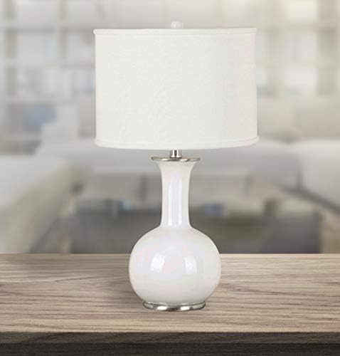 Kenroy Home 21024W мимички ламби за маса, средна, сјајна бела завршница