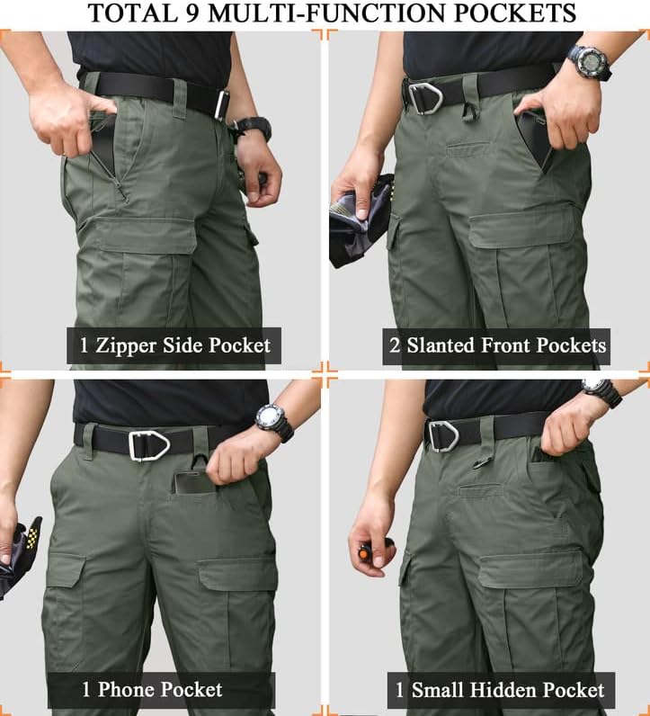 Навкул машки тактички панталони на отворено, лесни воени пешачки панталони со 9 џебови
