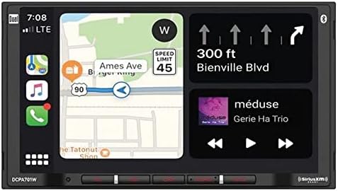 Двоен Dcpa701 7-Инчен Двоен ДИН Во Цртичка Дигитален Медиумски Приемник Со Bluetooth, Android Auto и Жичен Apple CarPlay
