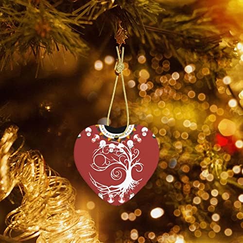 Келтско дрво на животот1 Божиќни украси срце керамички виси украси за украси