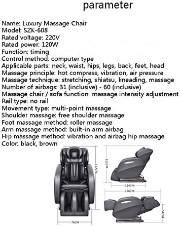Луксузен рекреација за масажа стол за масажа стол SZK -Y608 Електричен тросед - Интелигентна нулта гравитација - автоматски систем за греење -