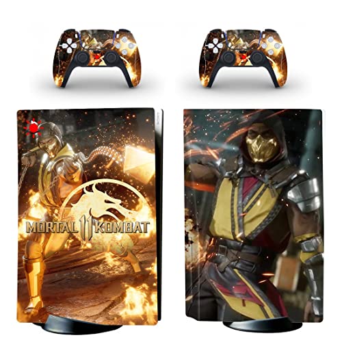 За PS5 Digital - Game Ninja Mortal Најдобра војна Kombat x PS4 или PS5 налепница за кожа за PlayStation 4 или 5 конзола и контролори Декларална винил DUC -2133