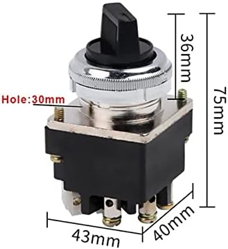 Hiigh 1pcs Преклопник на копчето за џојстик контролори 30мм господар прекинувач LS2-2 LS2-3 Прекинувач за избор на ротациони 2/3 брзини 380VAC