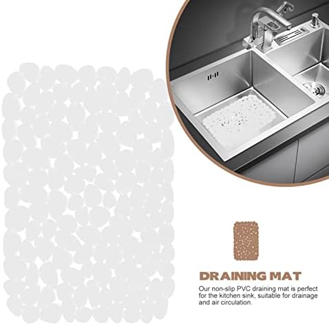 Cabilock Clean PlaceMats 2pcs сад за сушење на сад за сушење ПВЦ PVC PEBBE мијалник Заштитник мека пластична кујна мијалник за мијалник душеци