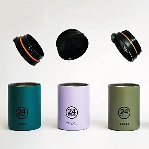 Травел 24bottles - Tumbler 12oz/20oz, термос за канцеларија и патувања, доказ за протекување за кафе и чај, изработен од не'рѓосувачки