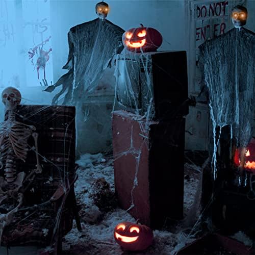 3 компјутери што висат скелетни украси за Ноќта на вештерките со ефекти на осветлување, 35,5 ”скелети за Ноќта на вештерките што