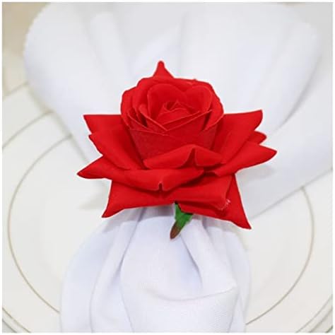 Прстени од салфетка 3 парчиња симулирани розови салфетки во хотелски свадбени салфетки прстени за салфетка за салфетка прстен држач