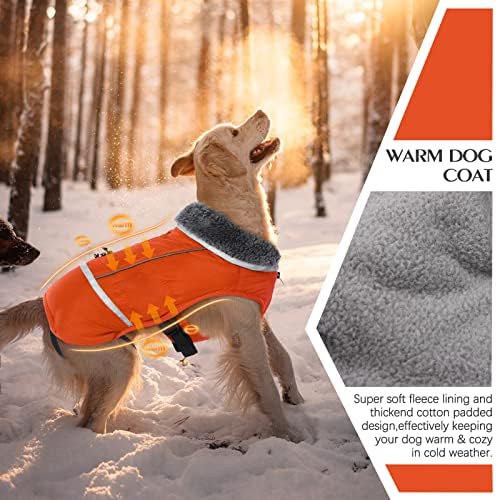Qbleev топло кучиња, рефлектирана јакна за кучиња, водоотпорно куче зимска палто облеки за кучиња за ладно време, густо руно наредено