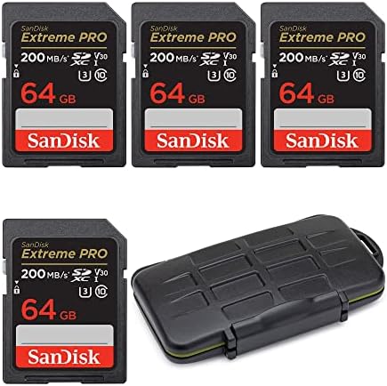 Sandisk 64GB Екстремни ПРО 200mb/s UHS-I Sdxc Мемориска Картичка Пакет Со Чување Торбичка За Носење