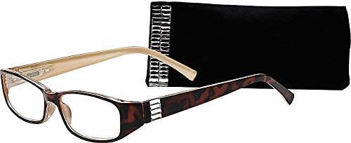 Sav Eyewear Women'sенски Викторија Клајн Кристали 9092 Тиркизна правоаголна очила за читање, 27 мм + 1,5