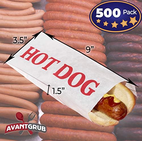 Ретро, ​​еколошки ракави за завиткување на Hotdog 500 пакувања. Супер издржлива и отпорна на маснотии, претворете ја забавата во карневал