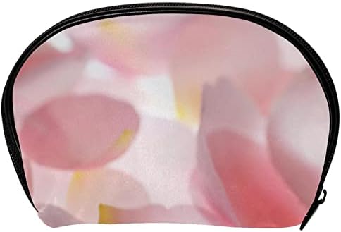 Мала Торба За Шминка, Патент Торбичка За Патување Козметички Организатор За Жени И Девојки, Розови Ливчиња Цветни