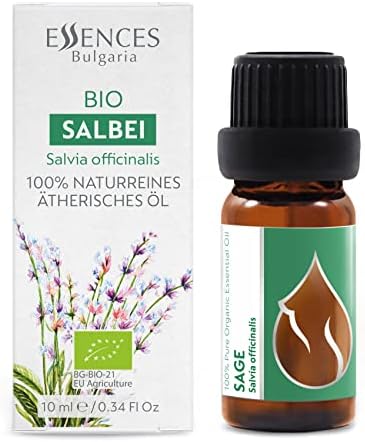 Есенции Бугарија органско есенцијално масло од мудрец 1/3 fl oz | 10мл | Salvia officinalis | чиста и природна | Неразредени