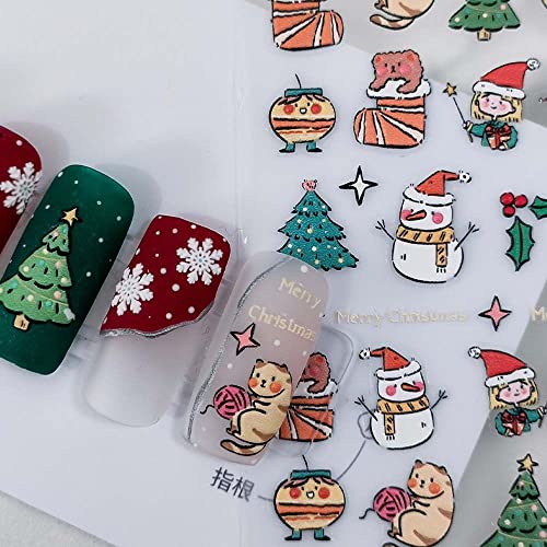 Додатоци за маникир Снежана елка на елки налепници за нокти Божиќни налепници за нокти жени украси за уметност