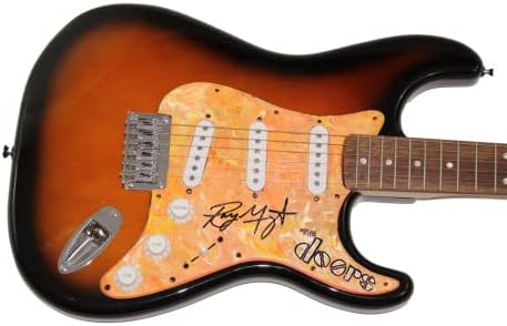 Реј Манзарек потпиша автограм со целосна големина на рака насликана една од еден вид Fender Stratocaster Electric Guitar со Jamesејмс Спенс писмо со автентичност JSA COA 1/1 - Вратите со Jim