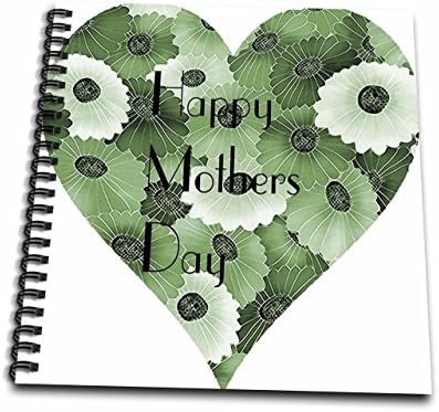 3Д роза слика на зелена форма на срцев цветник вели дека среќната книга за цртање на денот на мајките
