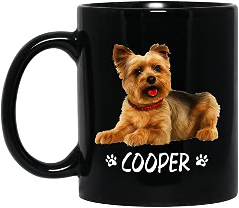 Персонализирано Изберете име јорки куче црно кафе чаша чаша 11 15 мл, смешна orkорки керамичка чаша подарок за кучиња тато
